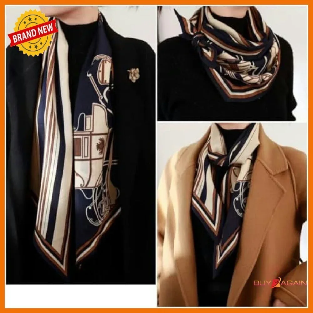 100% Mulberry Silk Scarf Hair Wrap Headband Necktie Accessory